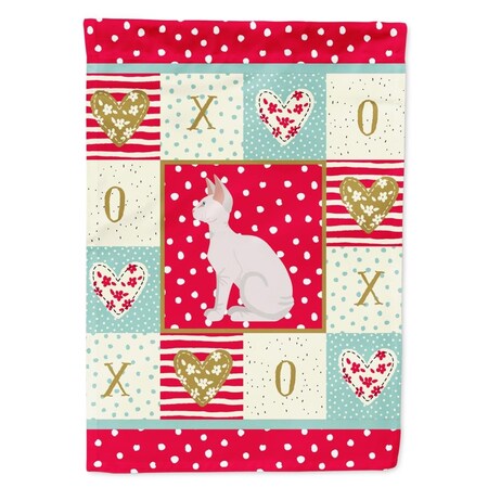 Carolines Treasures 28 x 0.01 x 40 in. Sphynx No.3 Cat Love Canvas House Flag CK5796CHF